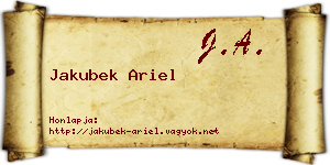 Jakubek Ariel névjegykártya